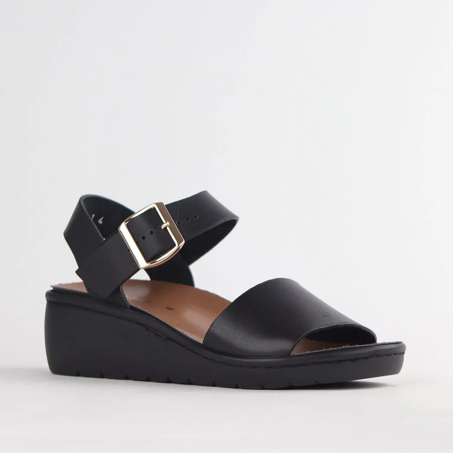 12665 - DOUBLE BAND WEDGE SLINGBACK SANDAL WITH REMOVABLE FOOTBED
