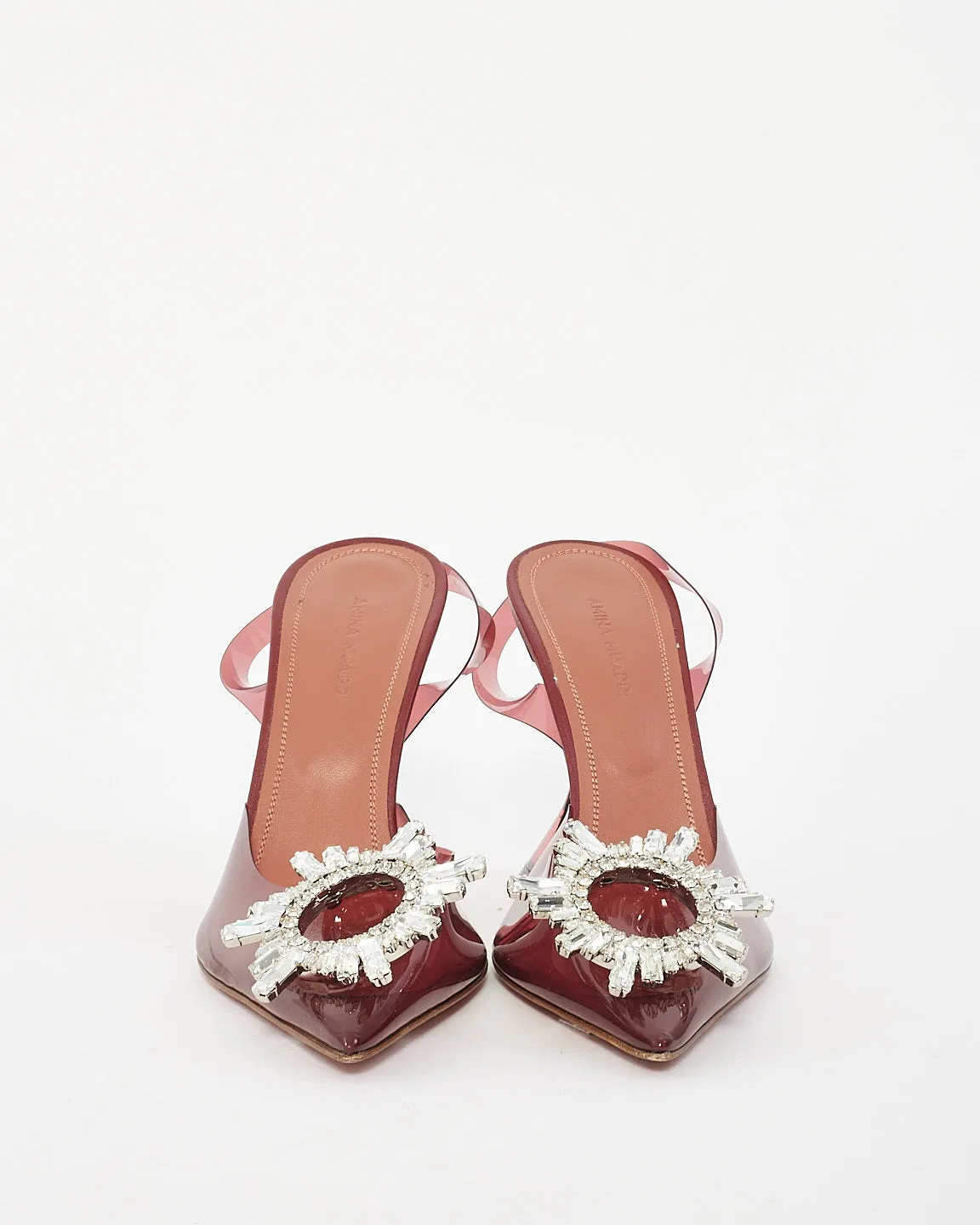 Amina Muaddi Burgundy PVC Begum Slingback Pump - 36.5