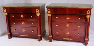 Antique Pair of Mahogany Chests of Drawers