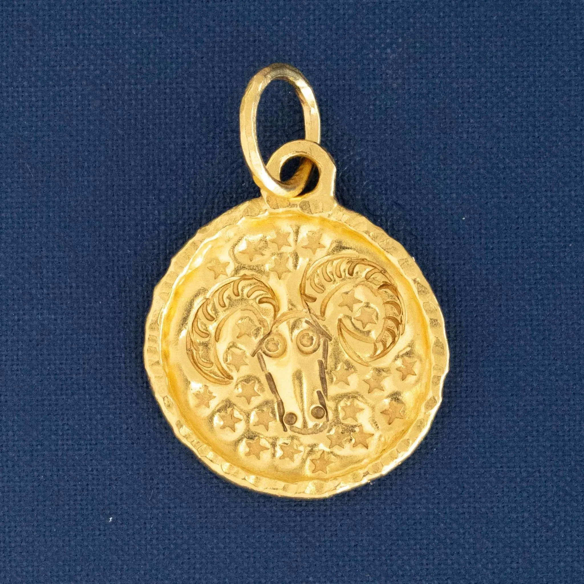 Aries Circle High Karat Pendant by Jean Mahie