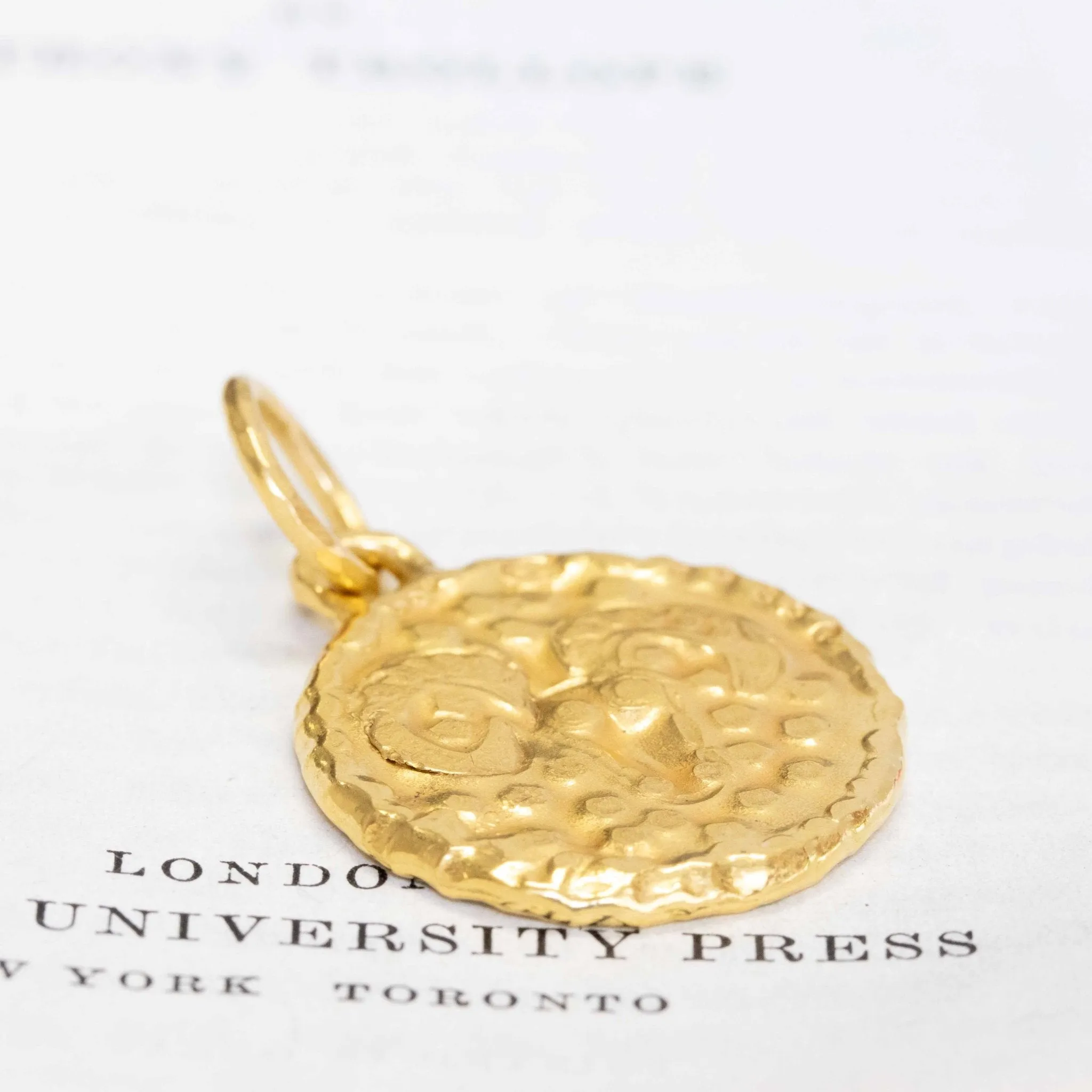 Aries Circle High Karat Pendant by Jean Mahie
