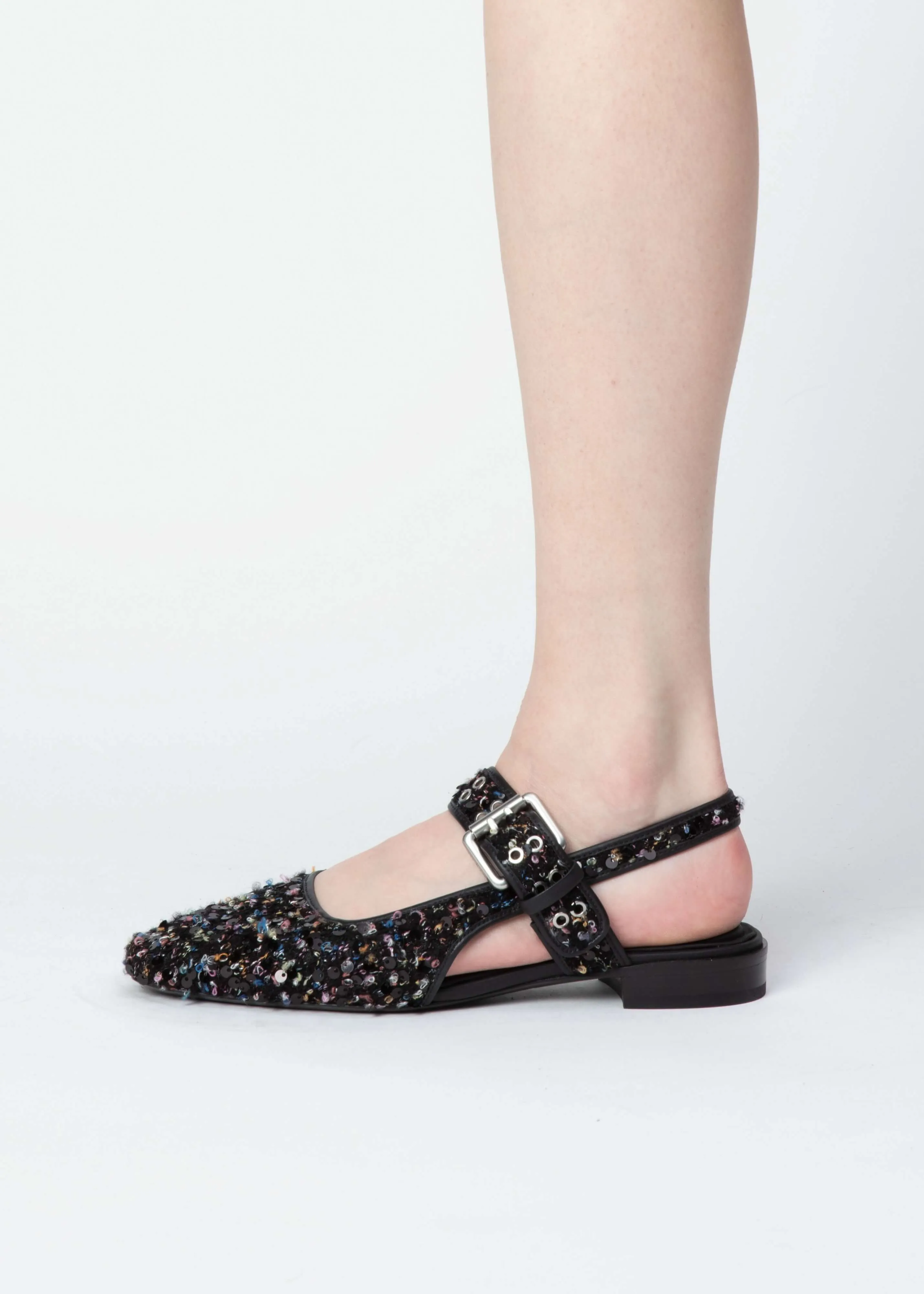 Astra Sequin slingback shoe Boucle