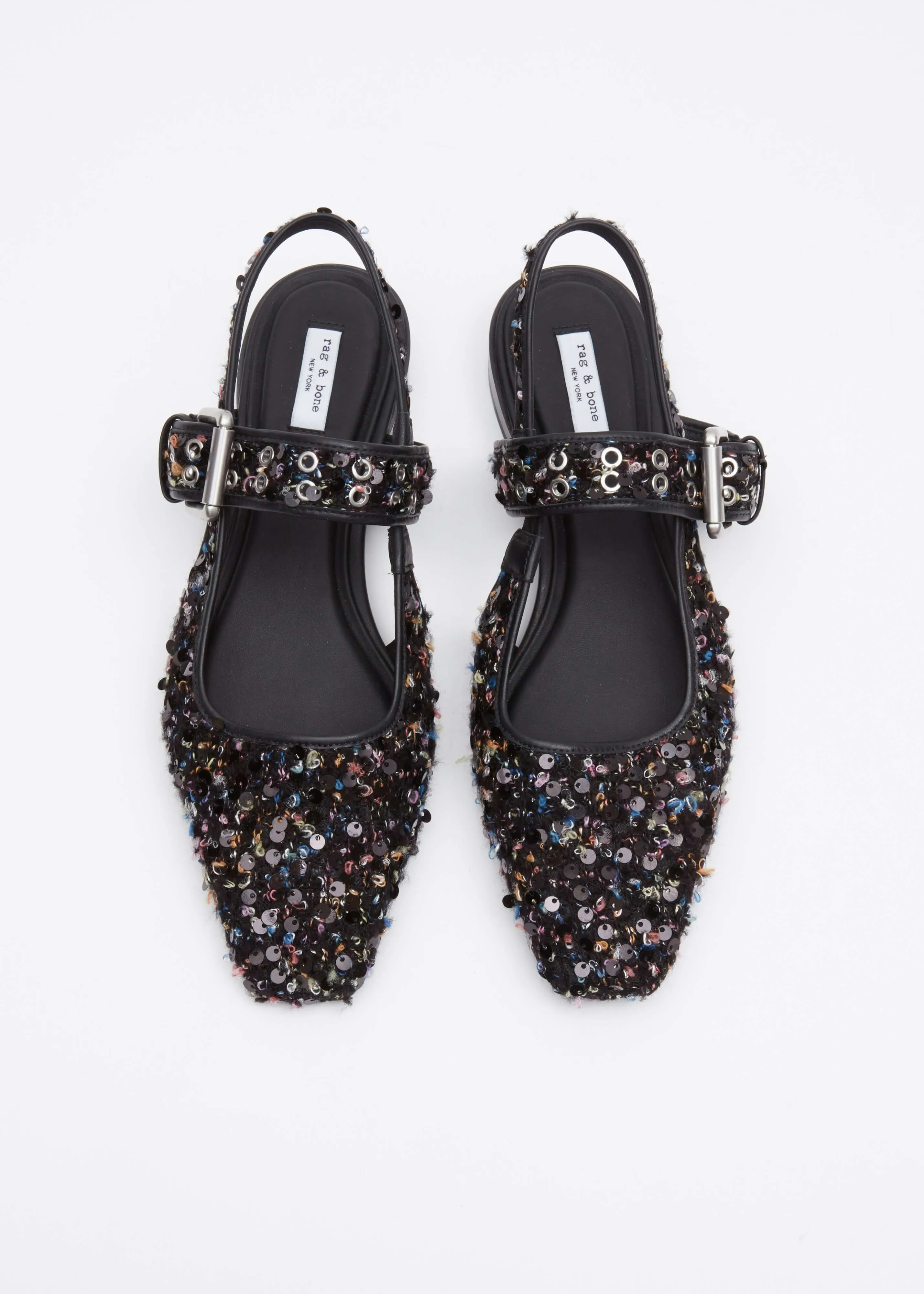 Astra Sequin slingback shoe Boucle