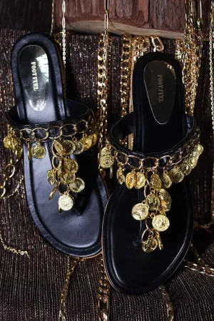 Black Zardosi Embroidered Flat