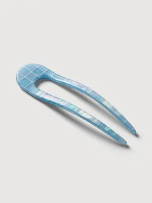 Blue Shell  - French Hair Pin