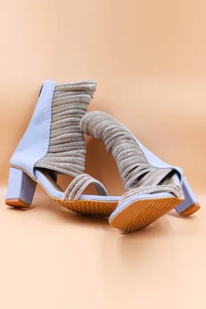 Blue Stripe Foil Work Wedges