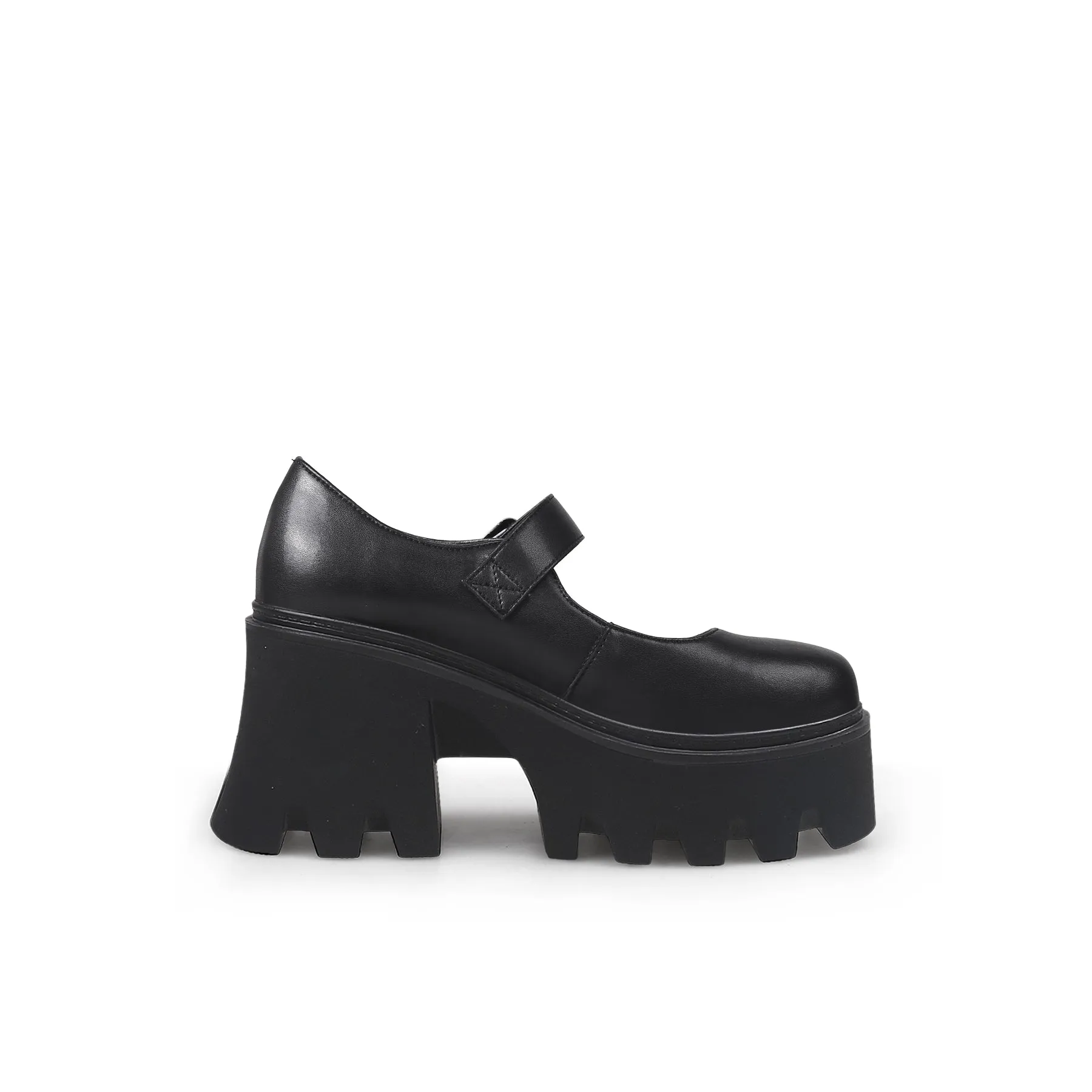Classic Chunky Heel Platform Mary Jane - Black