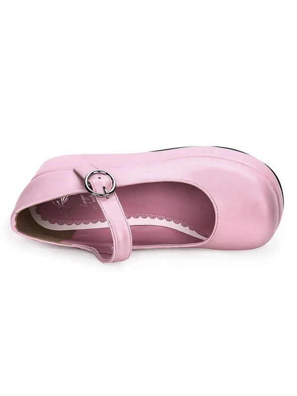 Classic Lolita Pumps Platform Round Toe PU Lolita Shoes
