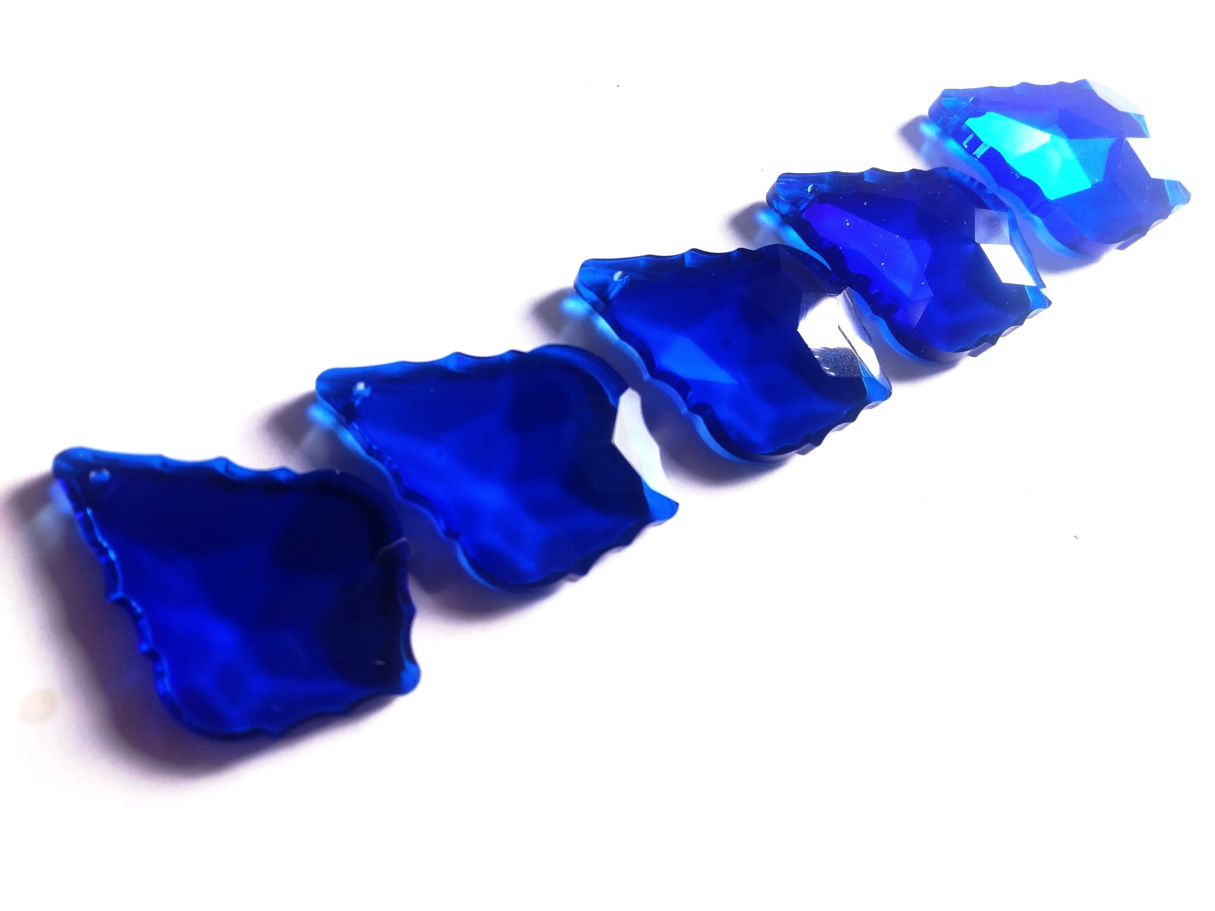Cobalt Blue French Cut Chandelier Crystals Pack of 5