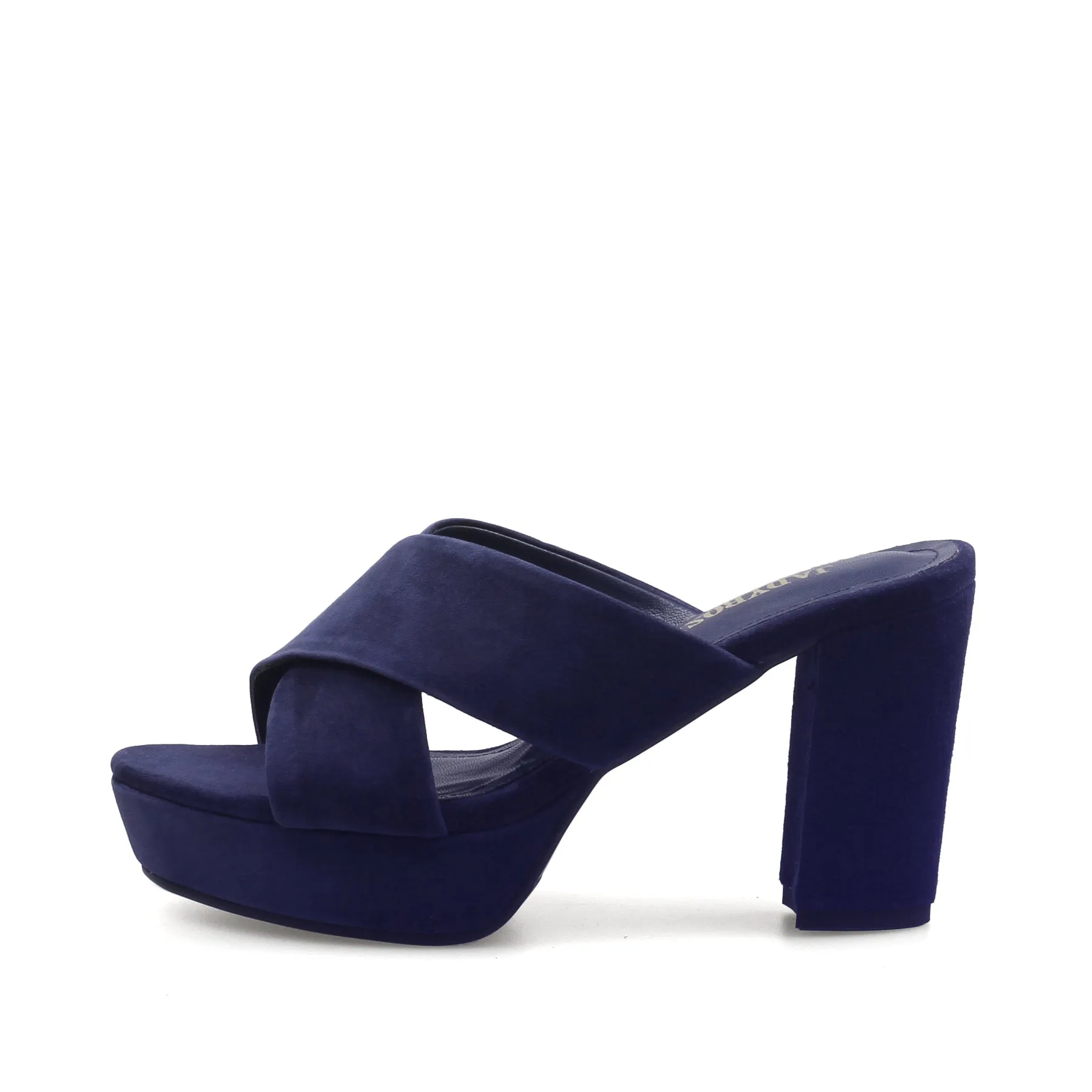 Crisscross Leather Platform Mule - Violet