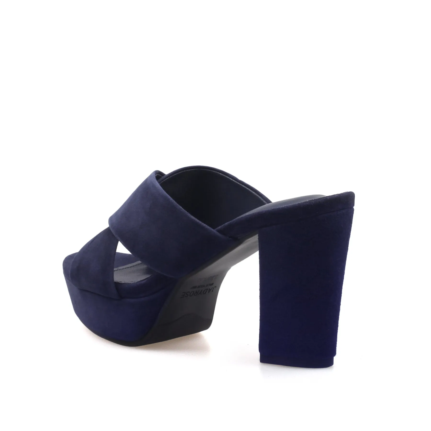 Crisscross Leather Platform Mule - Violet