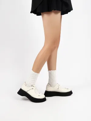 Cut-Out Patent Leather Mary Jane Ivory