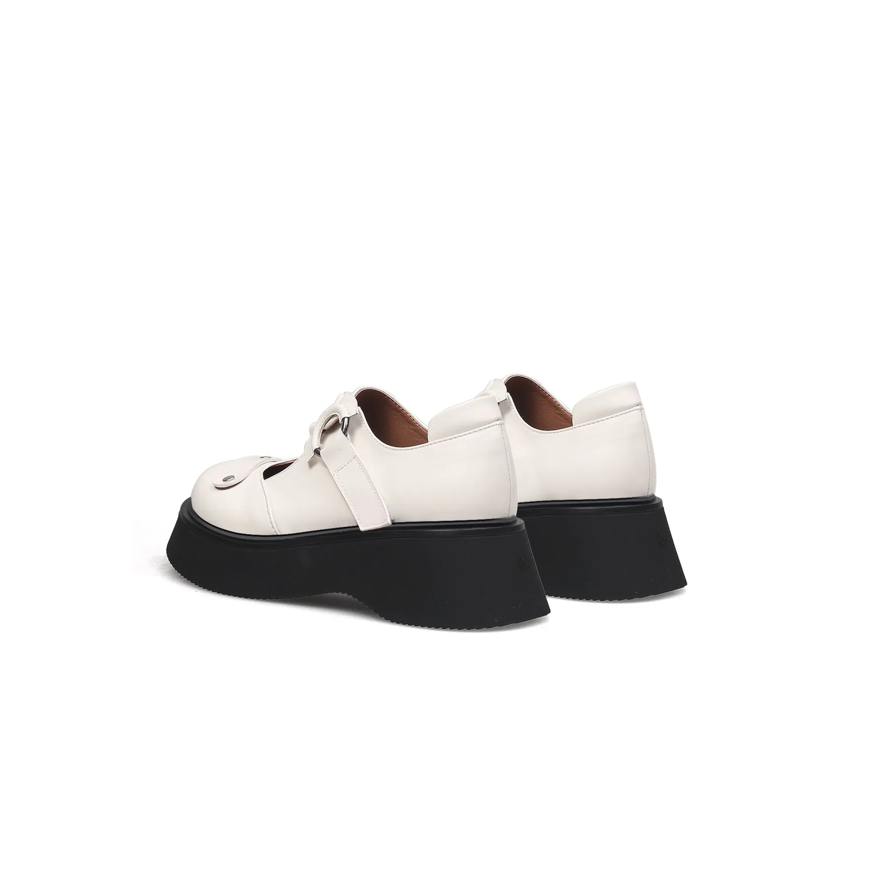 Cut-Out Patent Leather Mary Jane Ivory