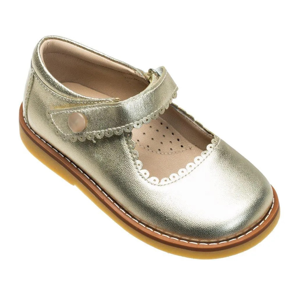 Elephantito Mary Jane- Gold Metallic Leather
