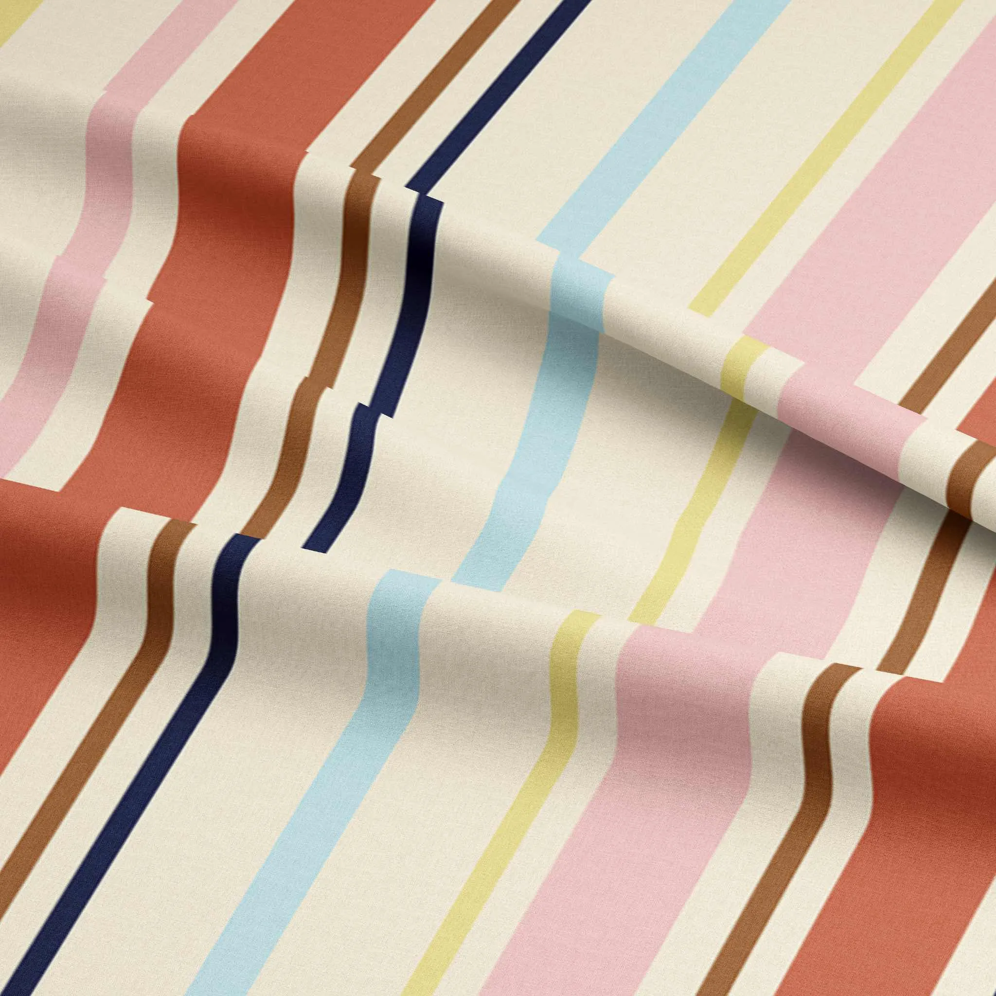 Fabric Cotton Poplin - Barcode Retro Stripe