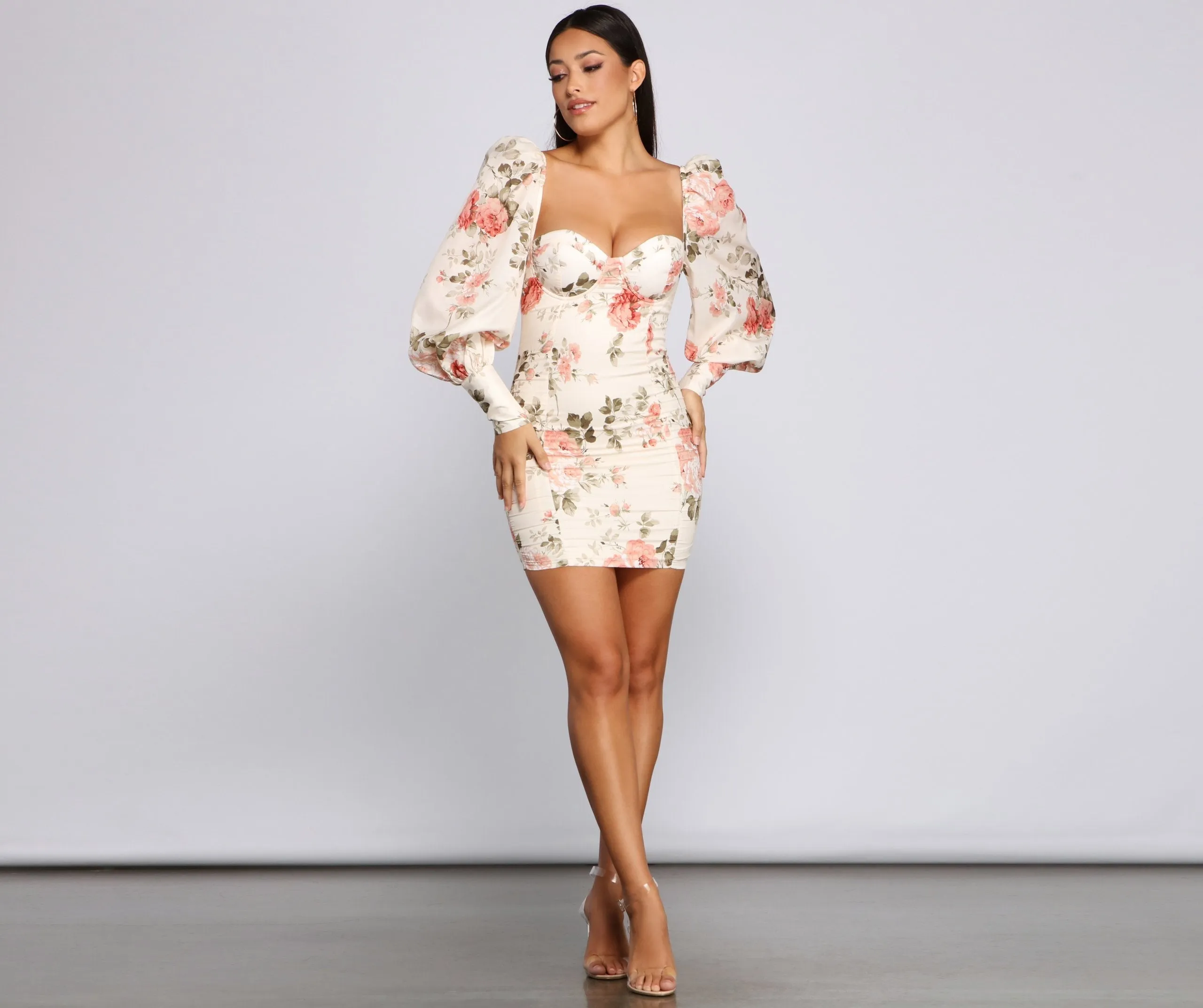 Floral Bloom Stylish Chiffon Mini Dress