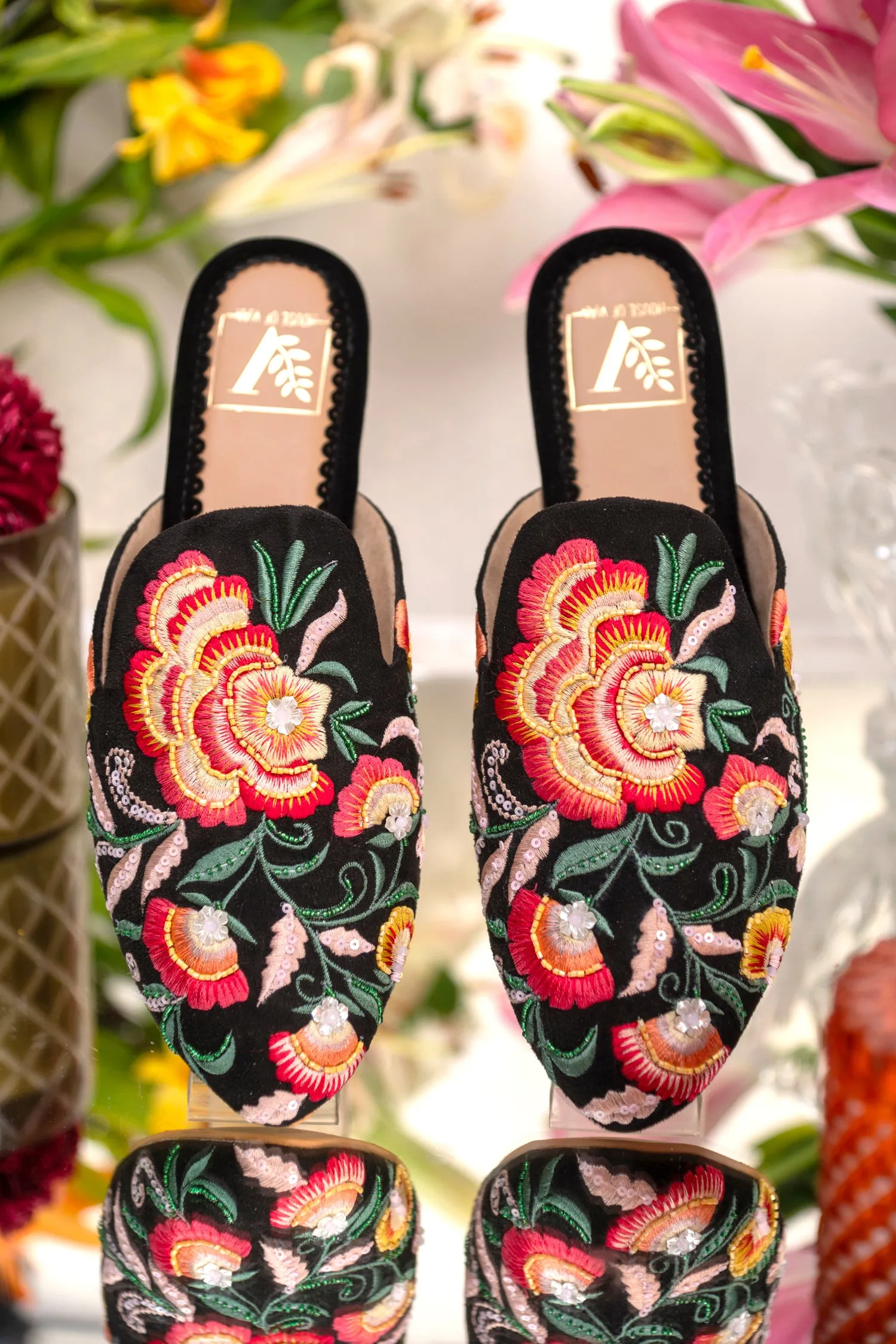 Floral Pop Mules