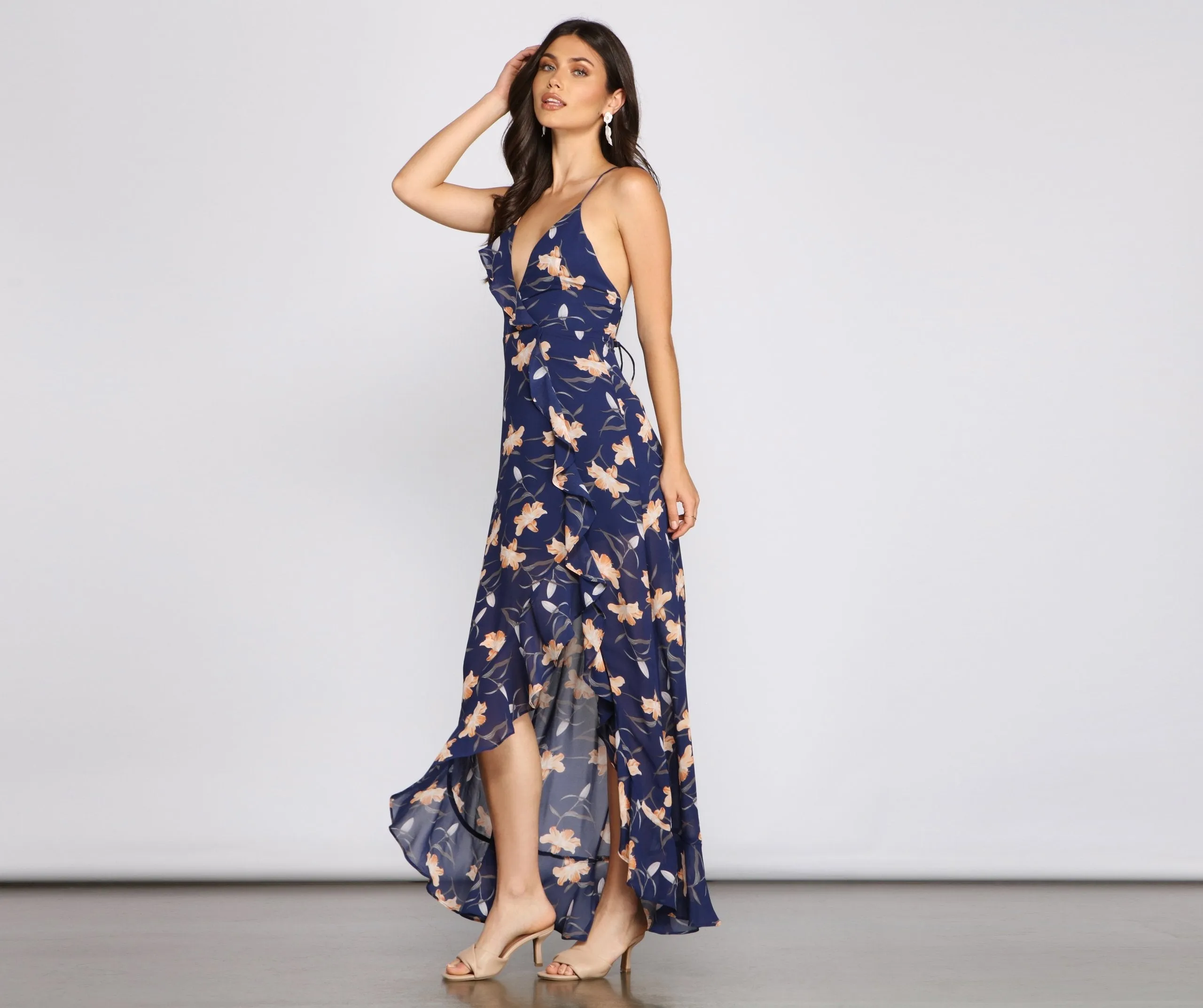Free-spirited Floral Beauty Charming Sleeveless Maxi Dress