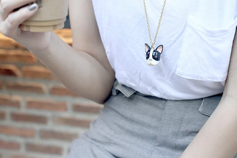 French Bulldog B&W Necklace