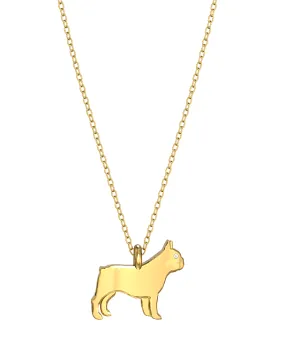 French Bulldog Mini Pups Diamond Necklace