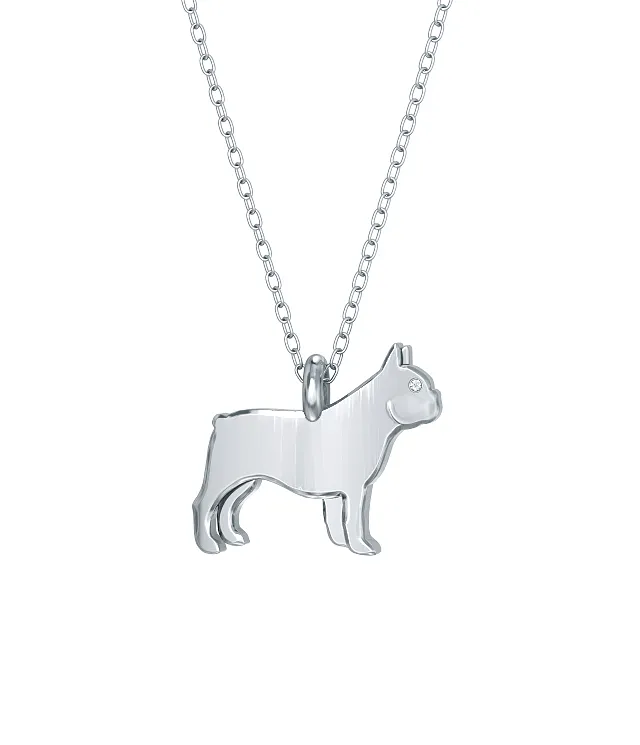 French Bulldog Mini Pups Diamond Necklace