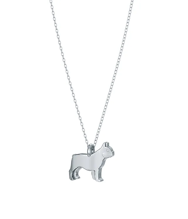 French Bulldog Mini Pups Diamond Necklace