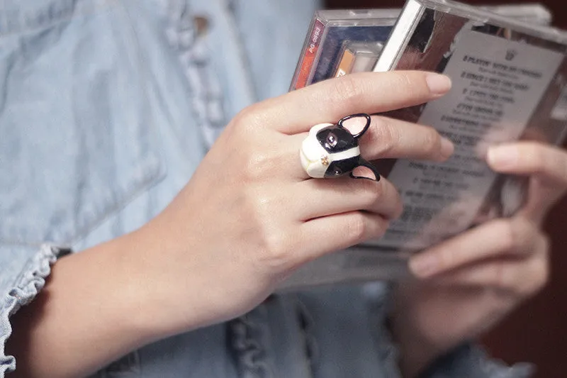 French Bulldog Ring Black and White