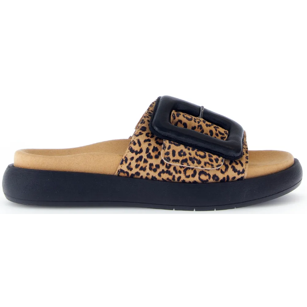 Gabor Adios Black Leopard Sandals