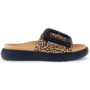 Gabor Adios Black Leopard Sandals