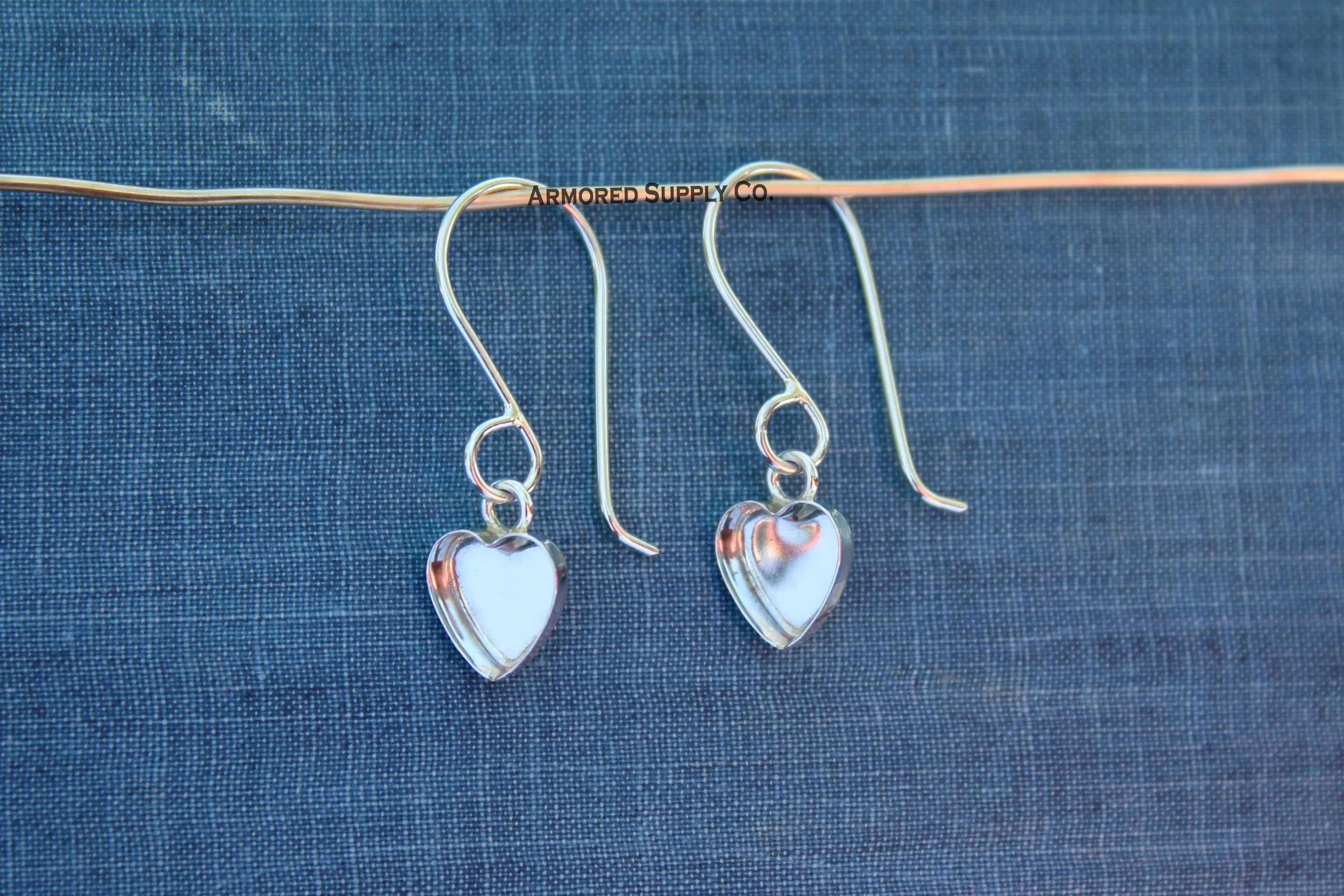 Heart Plain Bezel Cup French Wire Earring Blanks