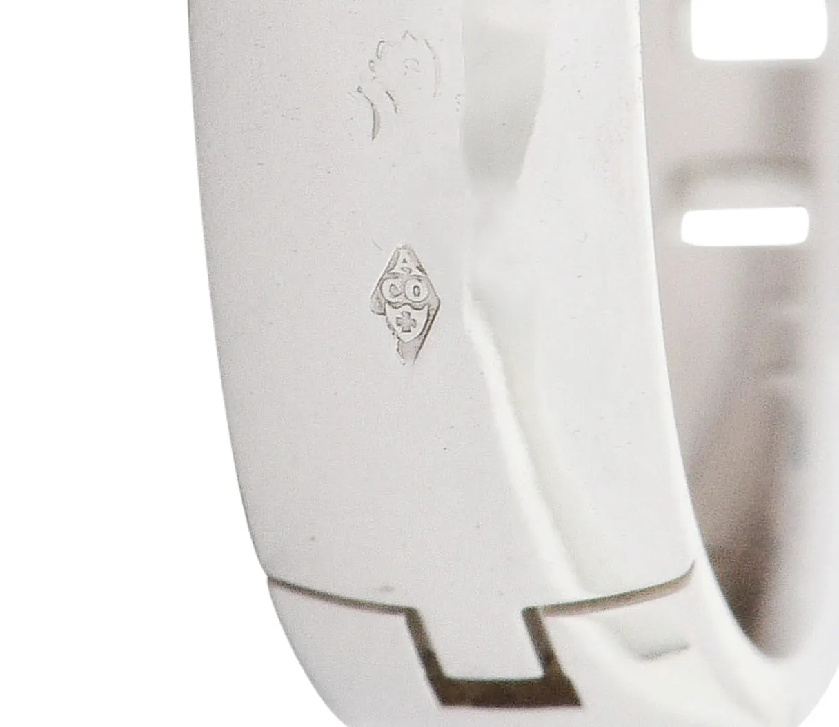 Hermes French 18 Karat White Gold Unisex H Band Ring