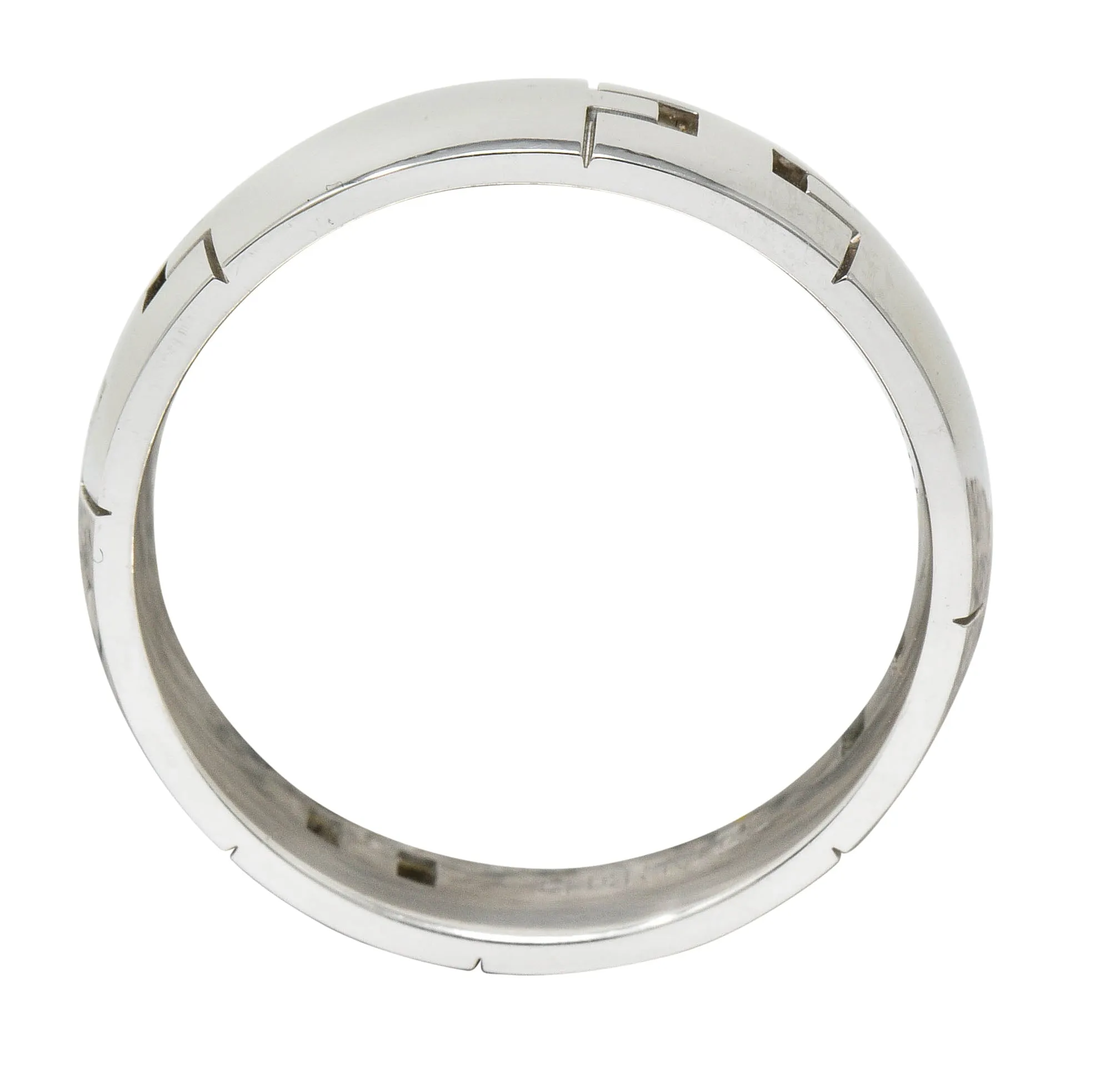Hermes French 18 Karat White Gold Unisex H Band Ring