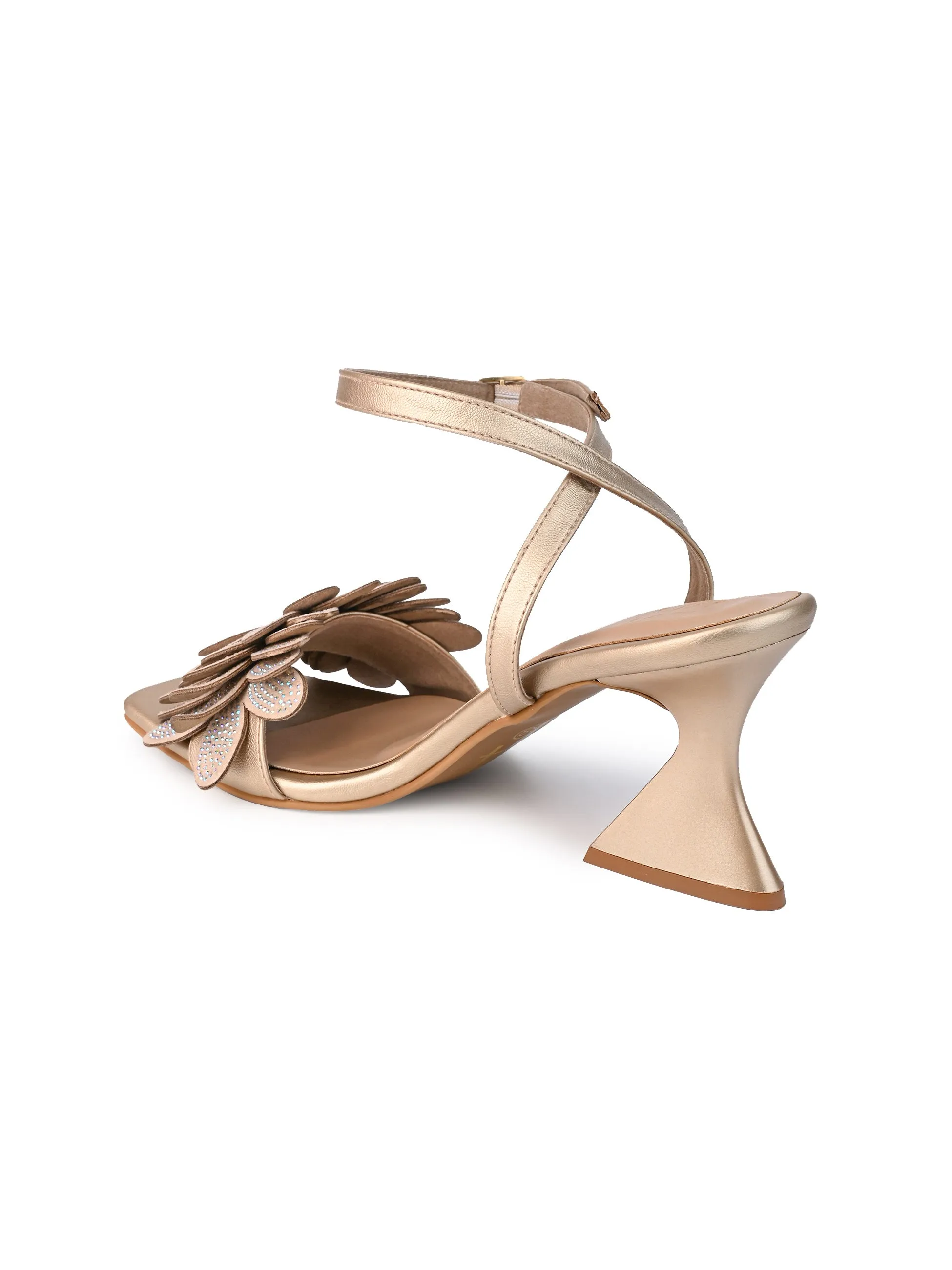 Hydes and Hues Golden Strap Heels