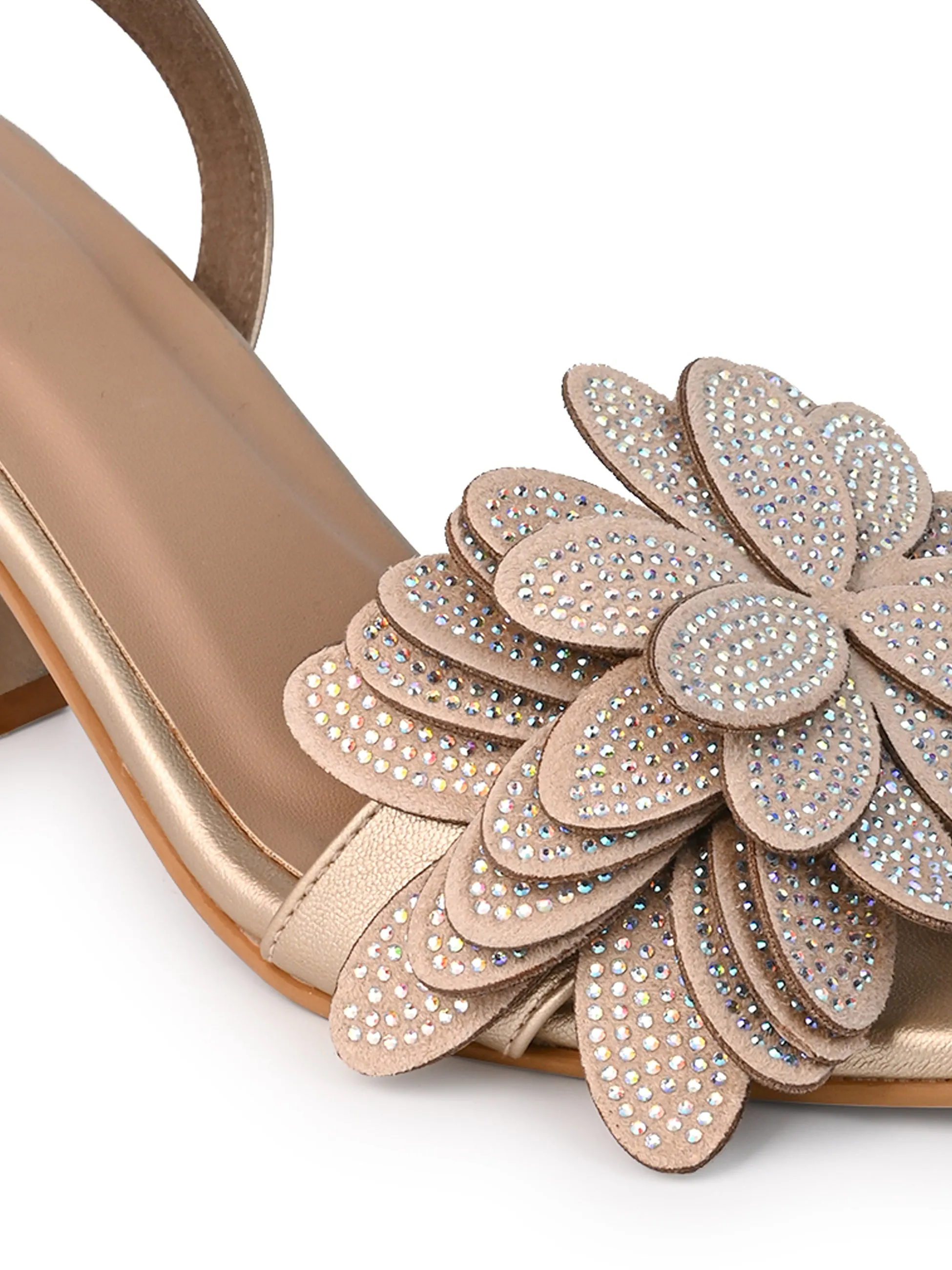 Hydes and Hues Golden Strap Heels
