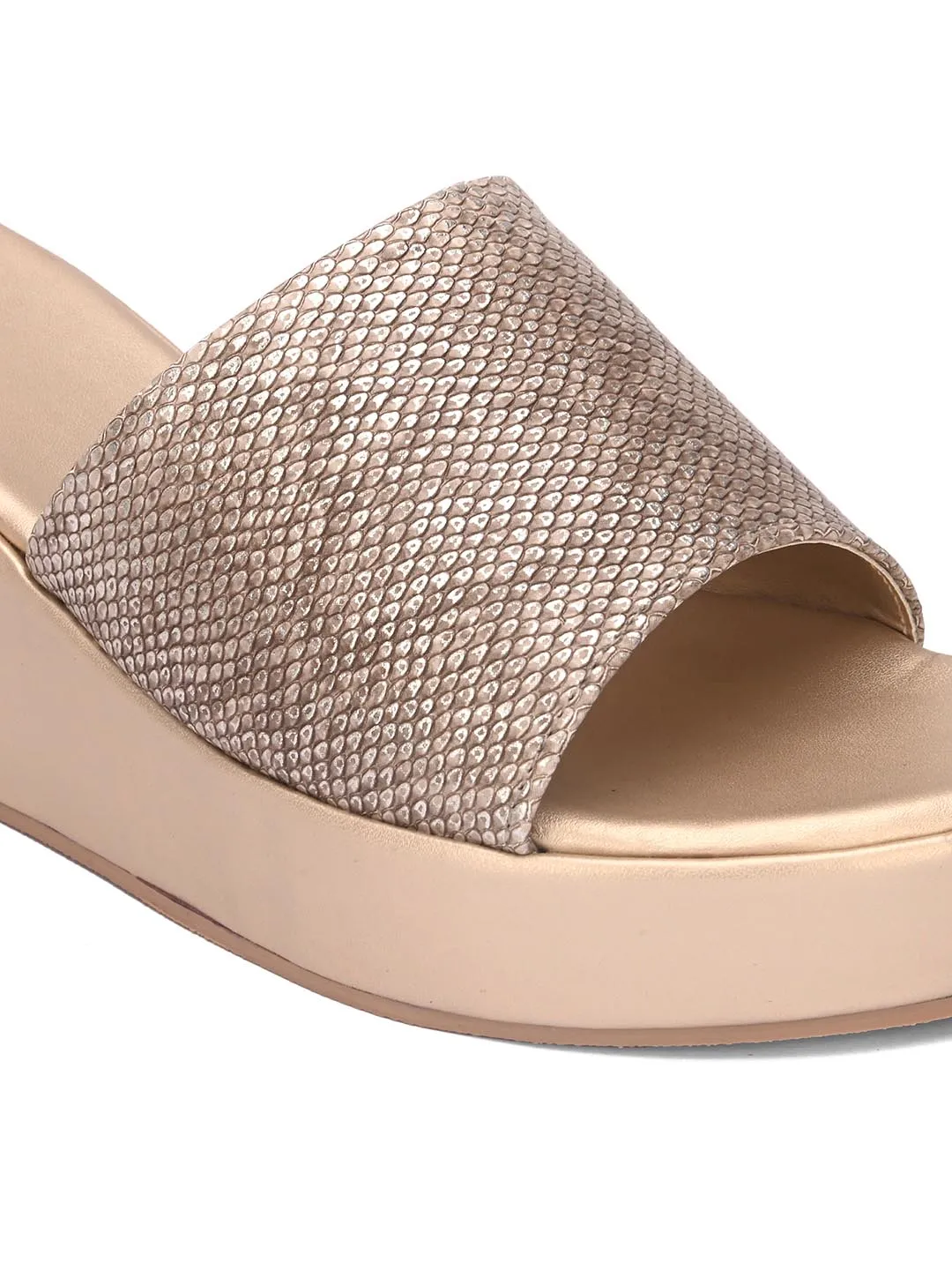 Hydes N Hues Women Gold-Toned Open Toe wedge heels