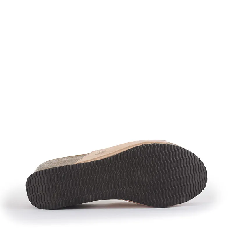 Inoro - Vegan Wedge Metallic Slider - Rose Gold