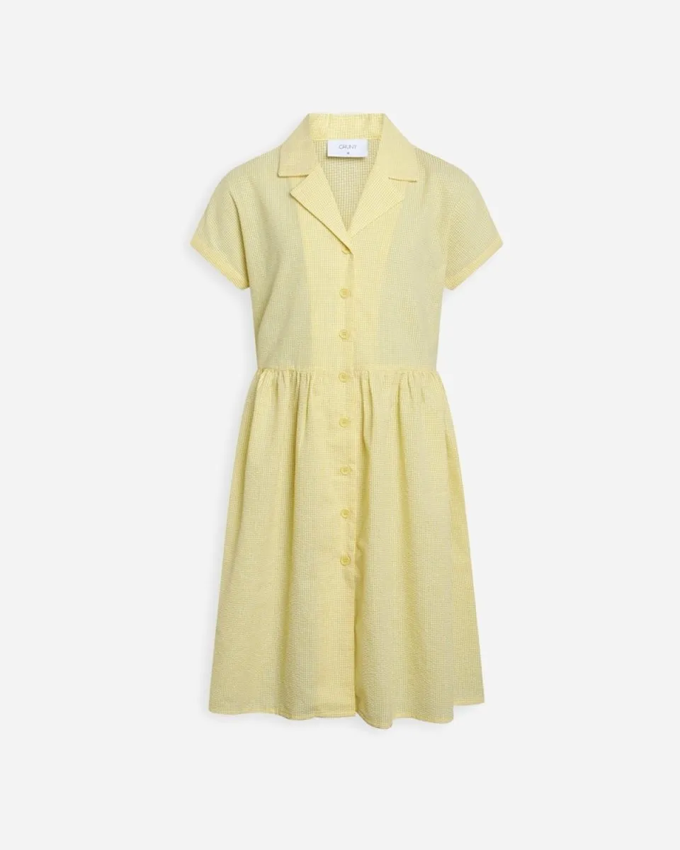 Jane Check Dress -  Yellow