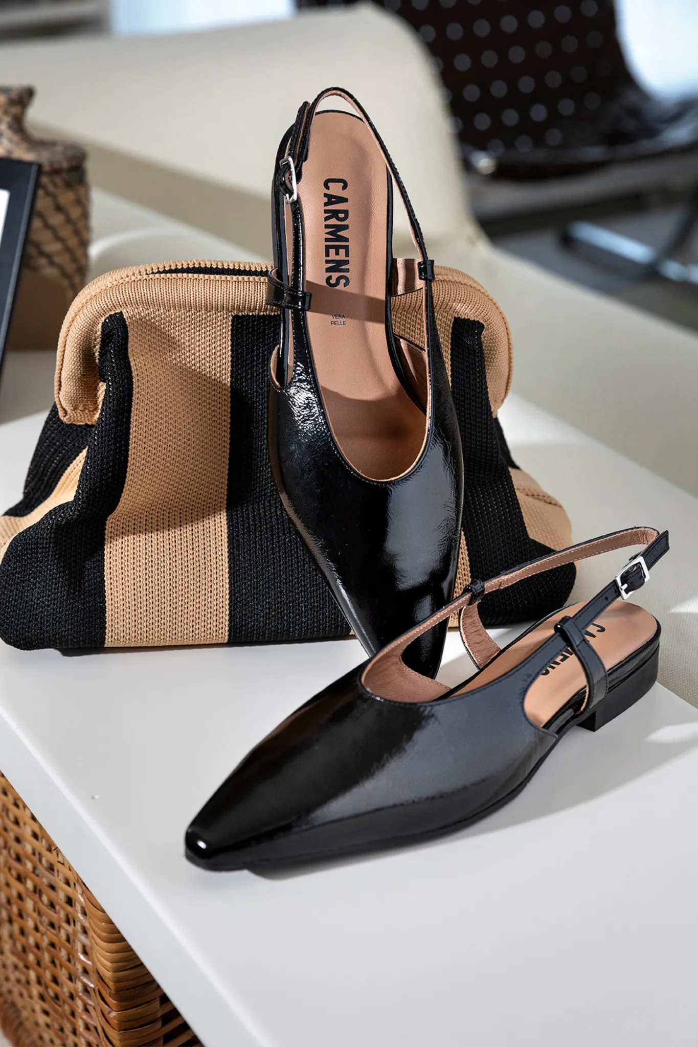 JANE PLAIN FLAT SHOES - NERO