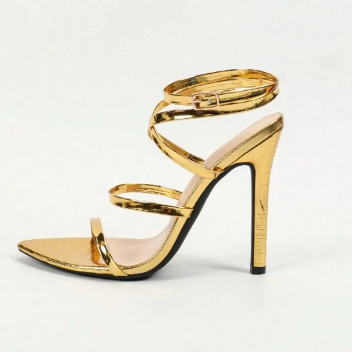 'Kehlani' Ankle Strap Open Stiletto Heels