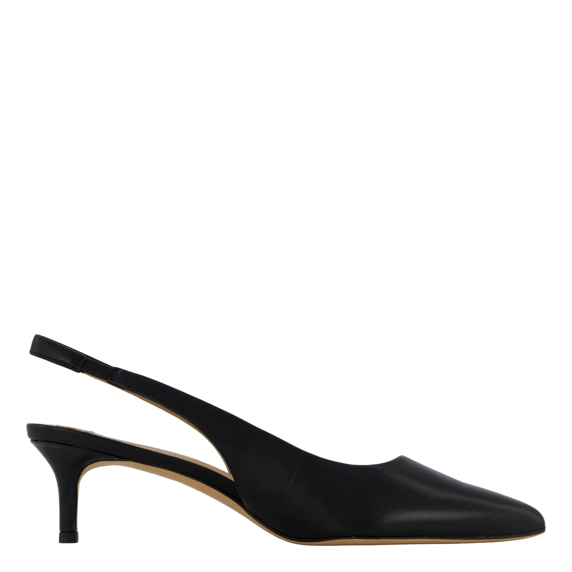 Lolah Burnished Leather Slingback Pump Black