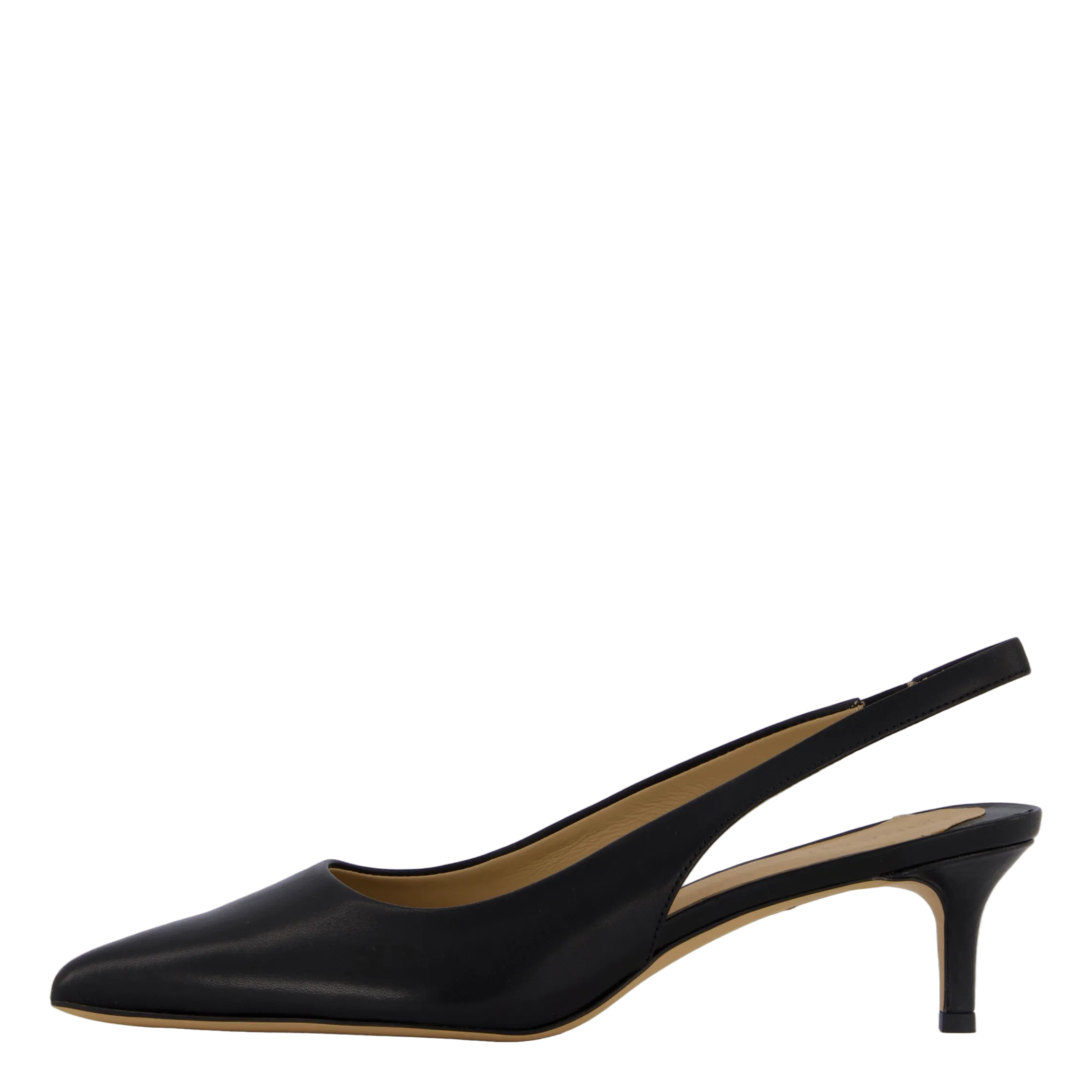 Lolah Burnished Leather Slingback Pump Black
