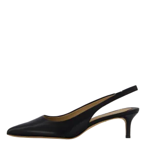 Lolah Burnished Leather Slingback Pump Black