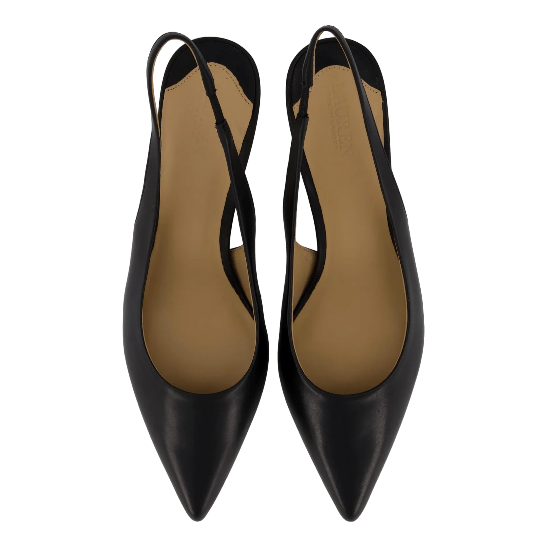 Lolah Burnished Leather Slingback Pump Black