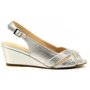 Lunar Emmerline Elegance Wedge Silver Sandals