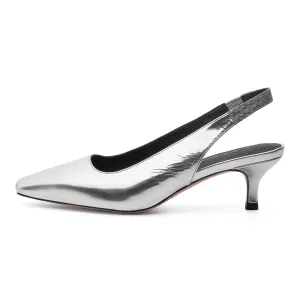 Maxine Slingback Metallic - Silver