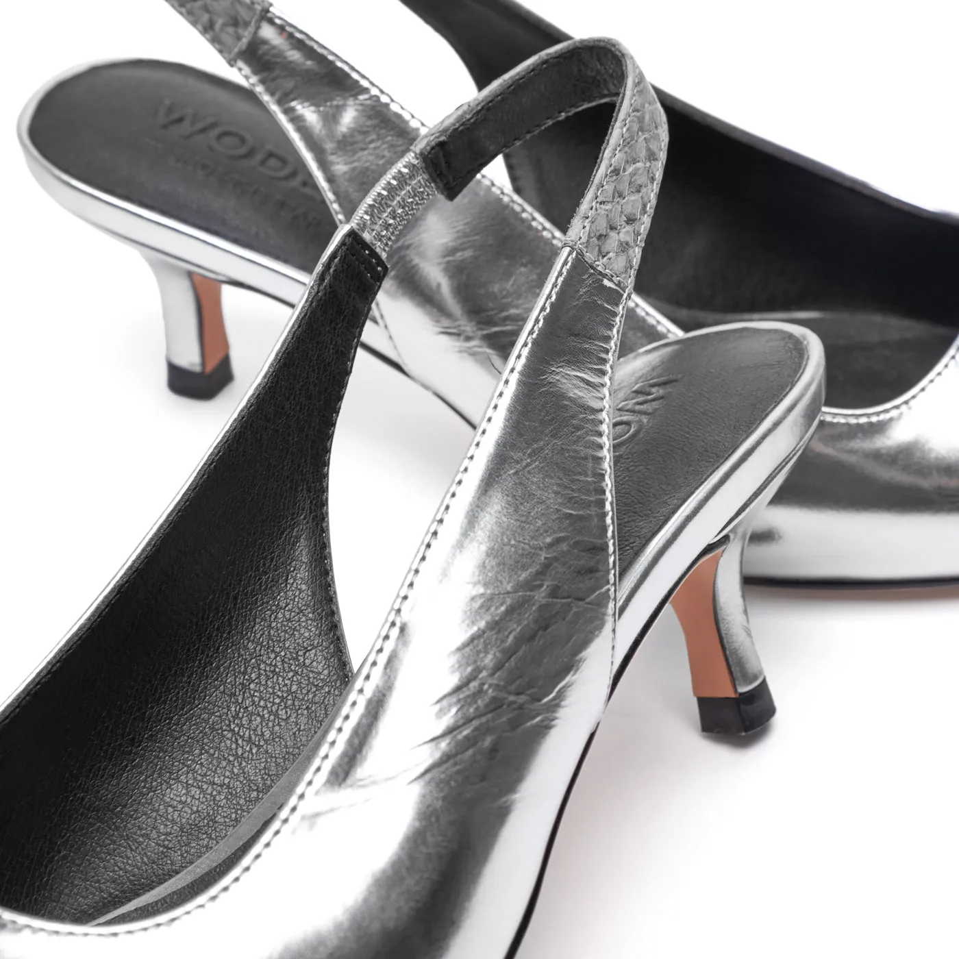 Maxine Slingback Metallic - Silver