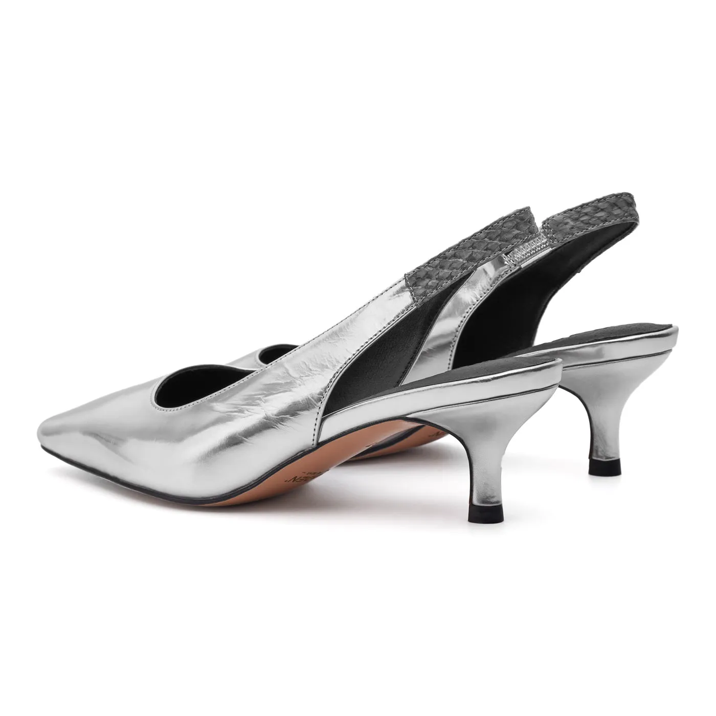 Maxine Slingback Metallic - Silver