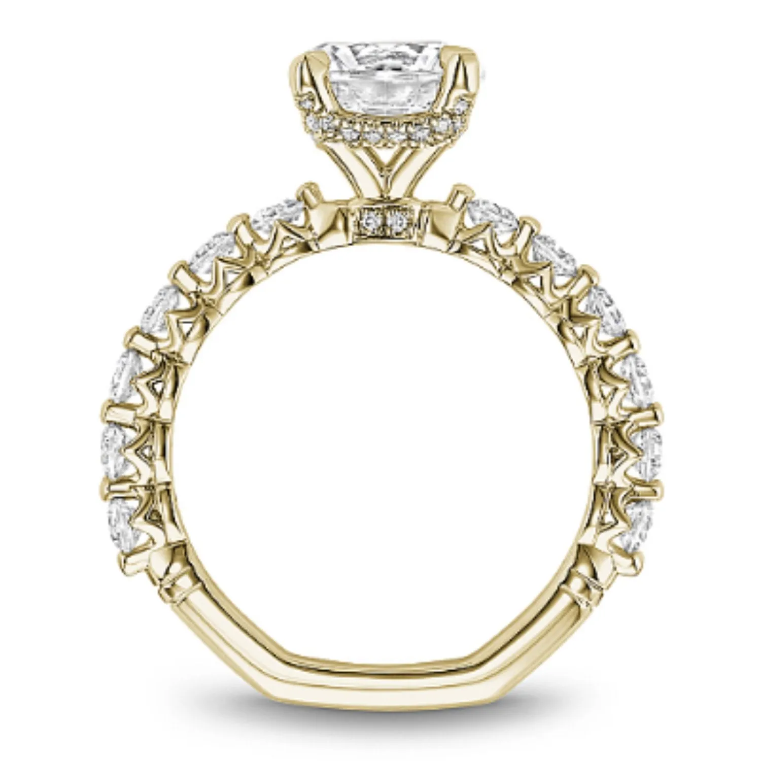 Noam Carver French Set Hidden Halo Diamond Engagement Ring