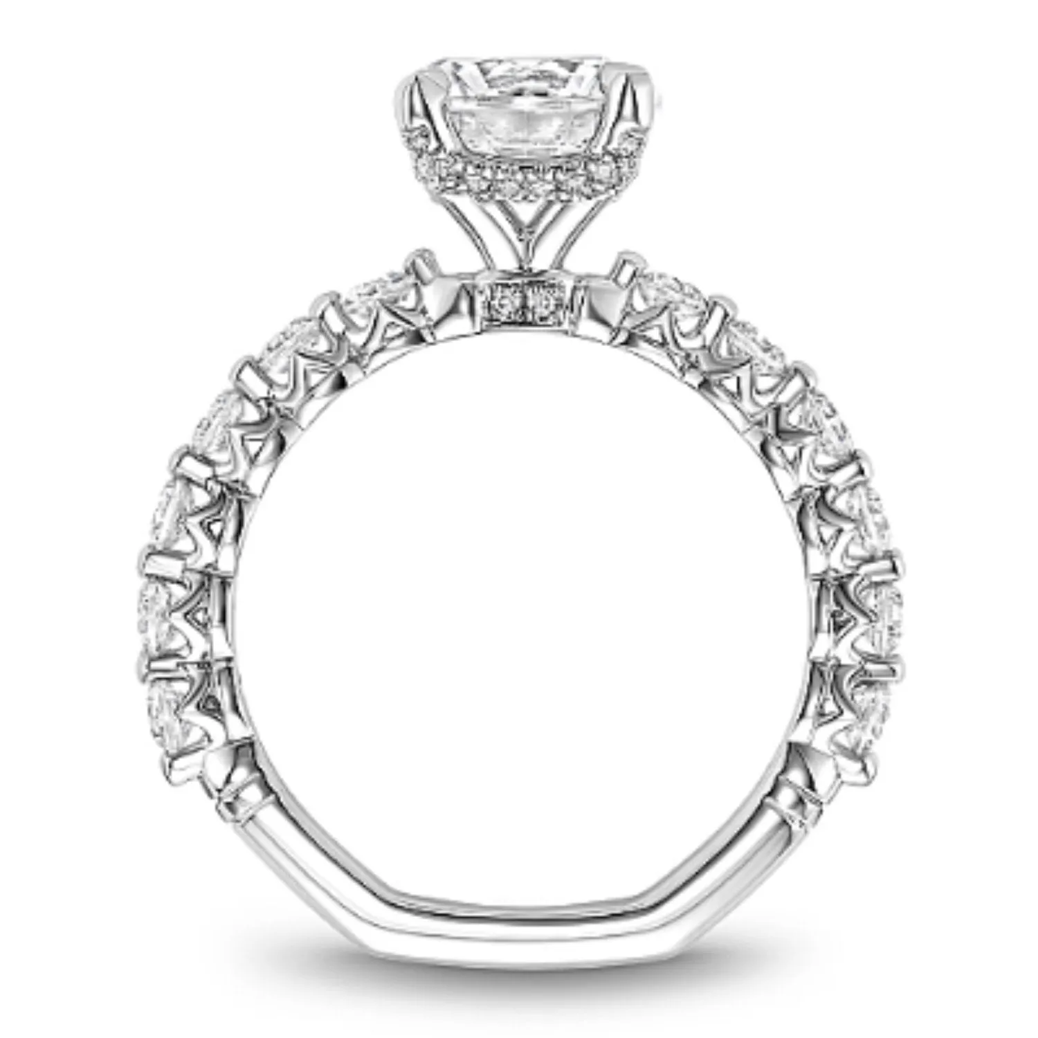 Noam Carver French Set Hidden Halo Diamond Engagement Ring