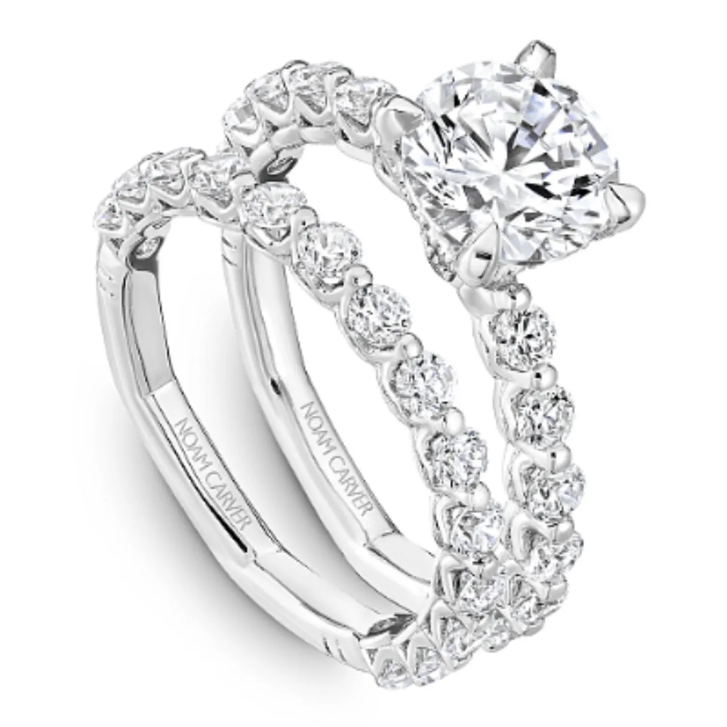 Noam Carver French Set Hidden Halo Diamond Engagement Ring